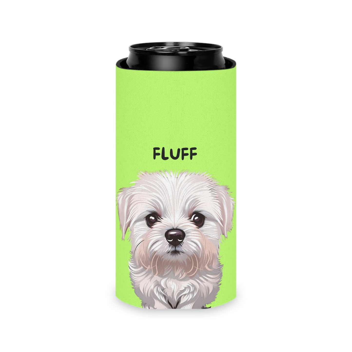 Green Personalized Dog Can Cooler Koozie