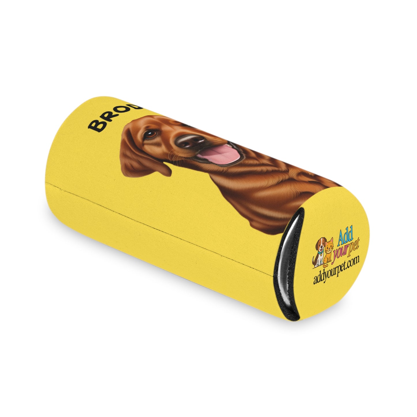 Yellow Personalized Pet Can Koozie