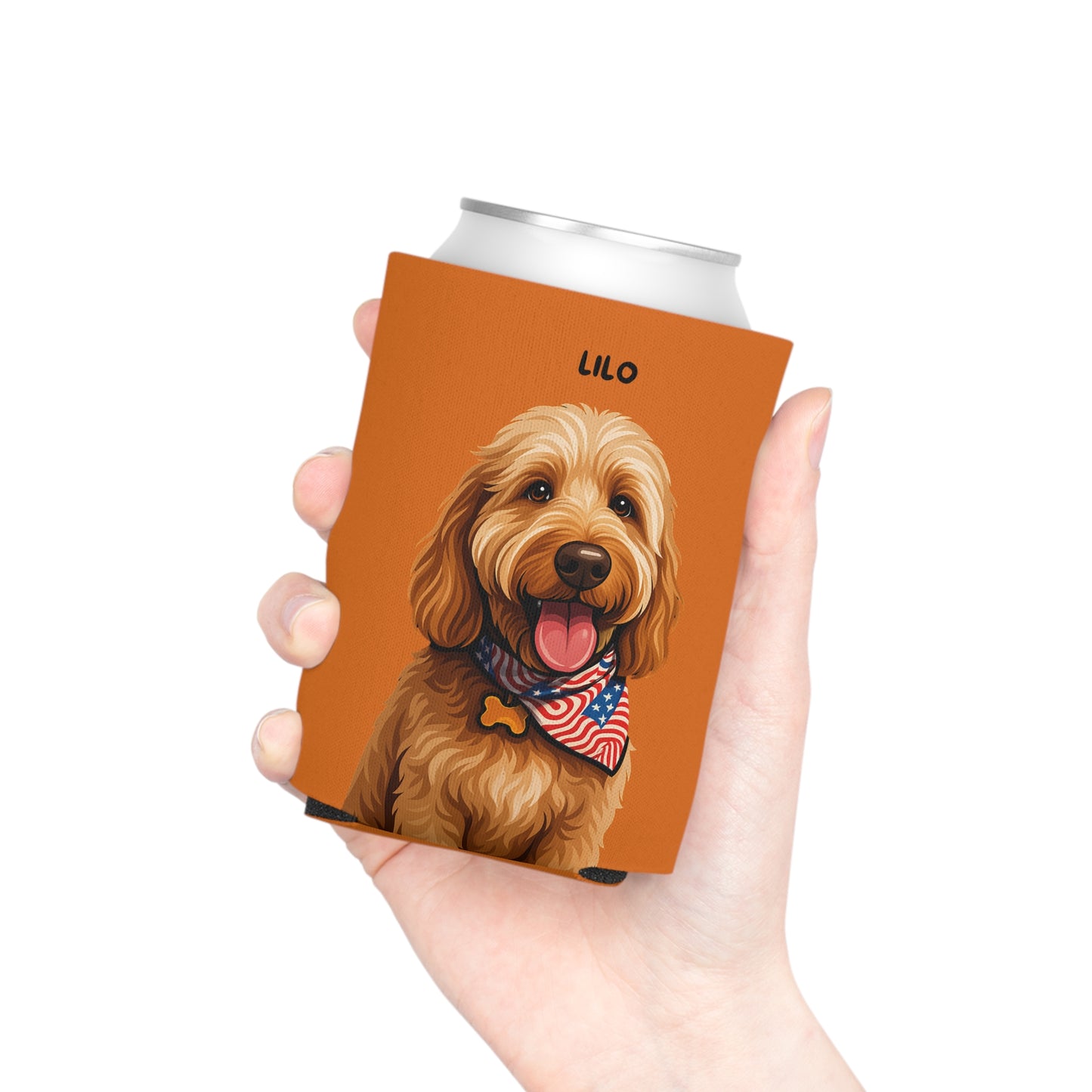 Orange Personalized Pet Can Koozie