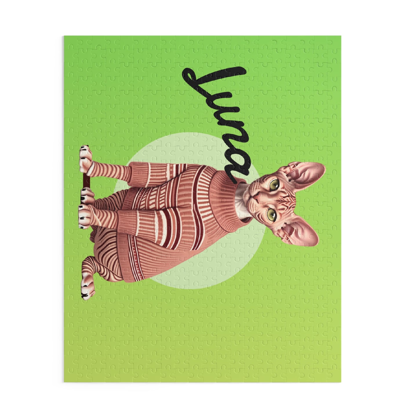 Custom Cat Puzzle Green