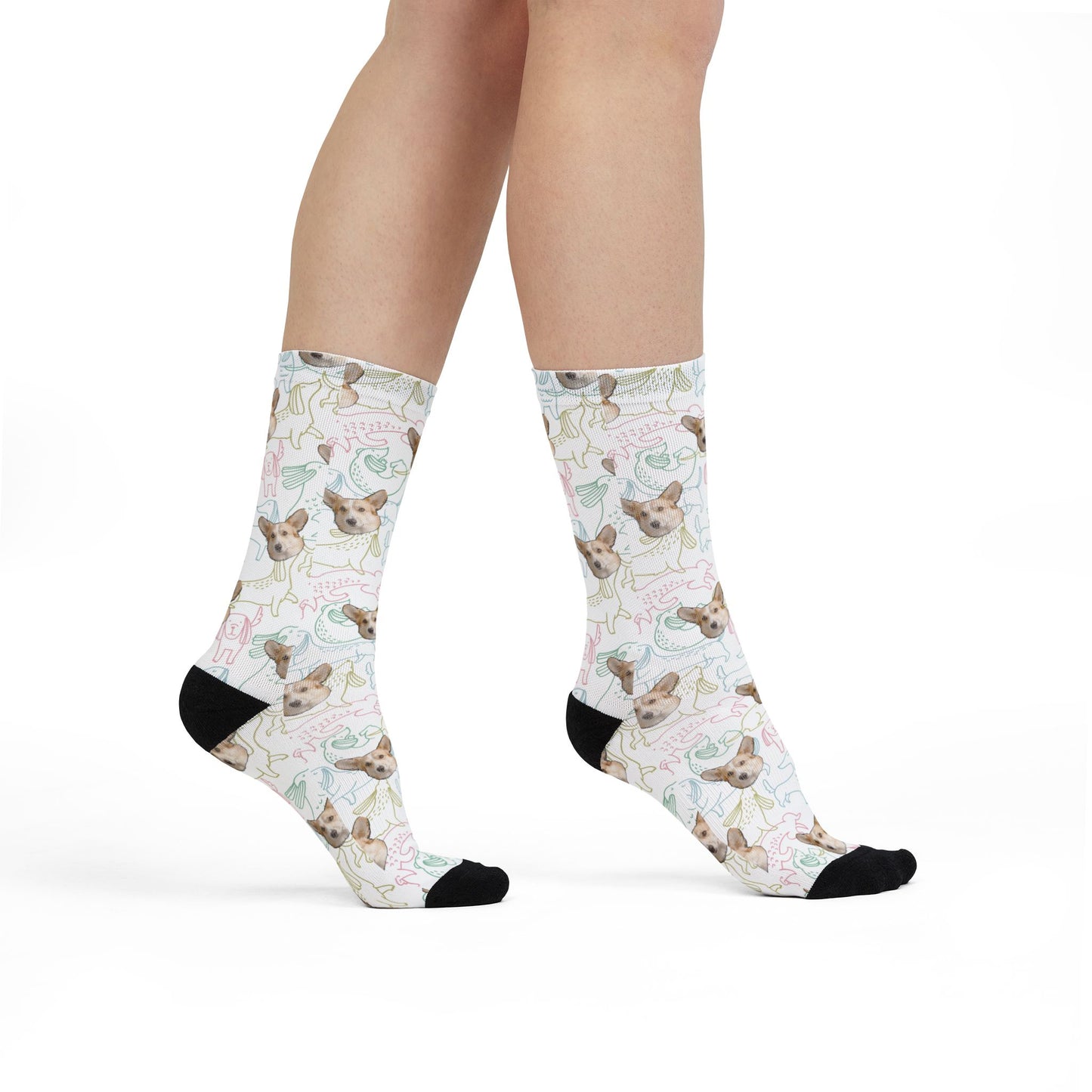 Copy of Cute Dog Pattern Crew Socks - Fun Pet Lover Gift, Cozy Everyday Wear, Unique Dog Socks, Animal Print Accessories, Gift for Dog Owners