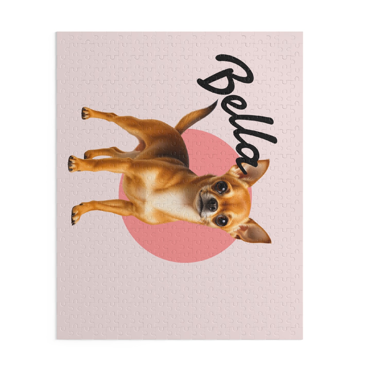 Custom Chihuahua Puzzle Pale Pink