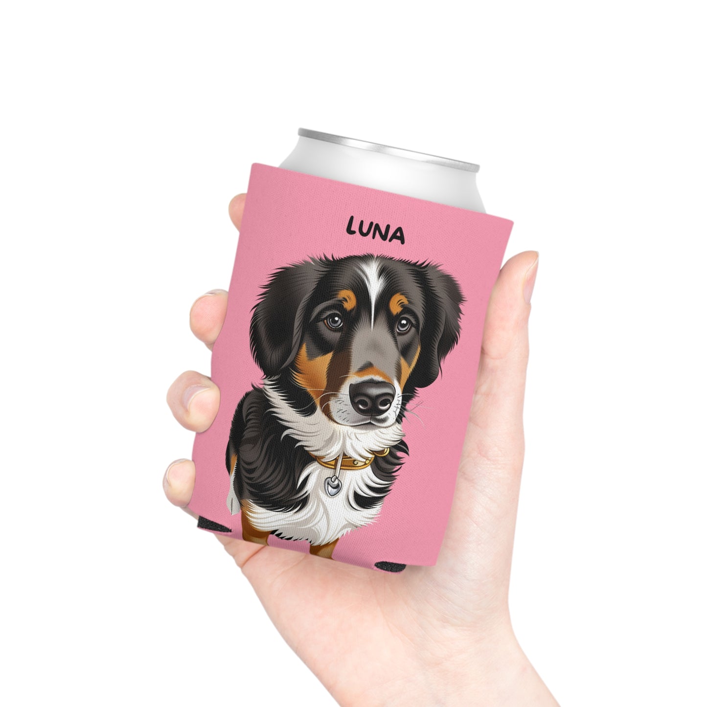 Pink Personalized Pet Can Koozie