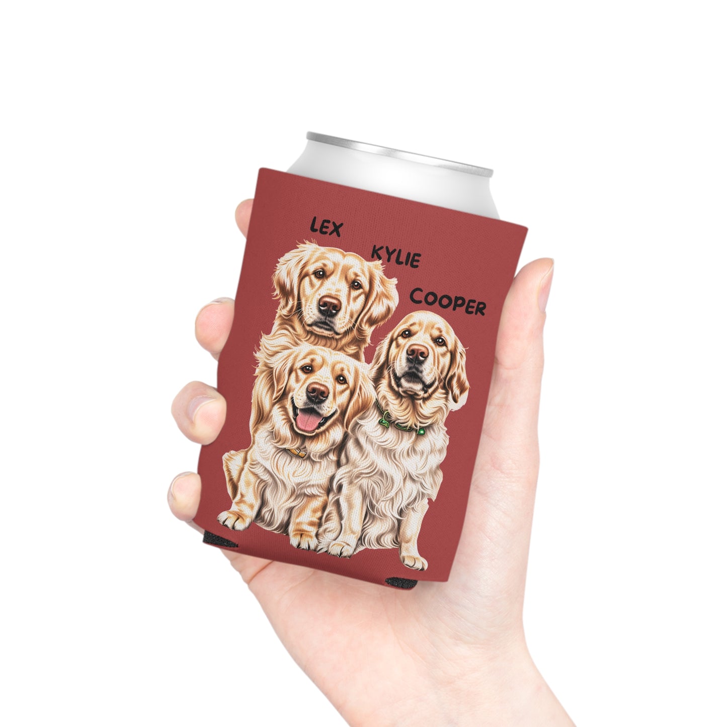 Red Personalized Pet Can Koozie