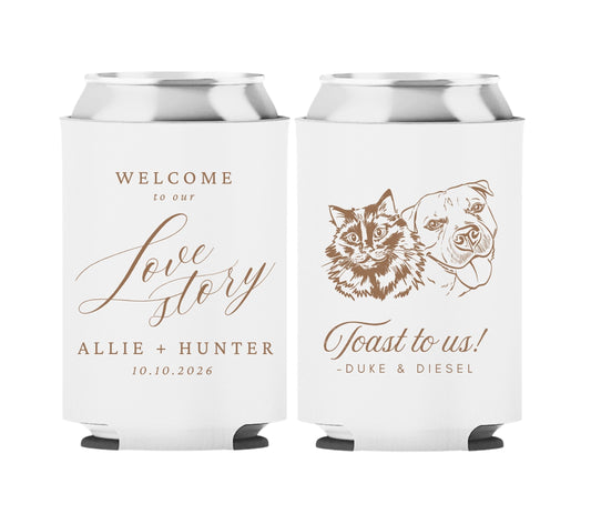 Personalized Wedding Koozies Allie & Hunter