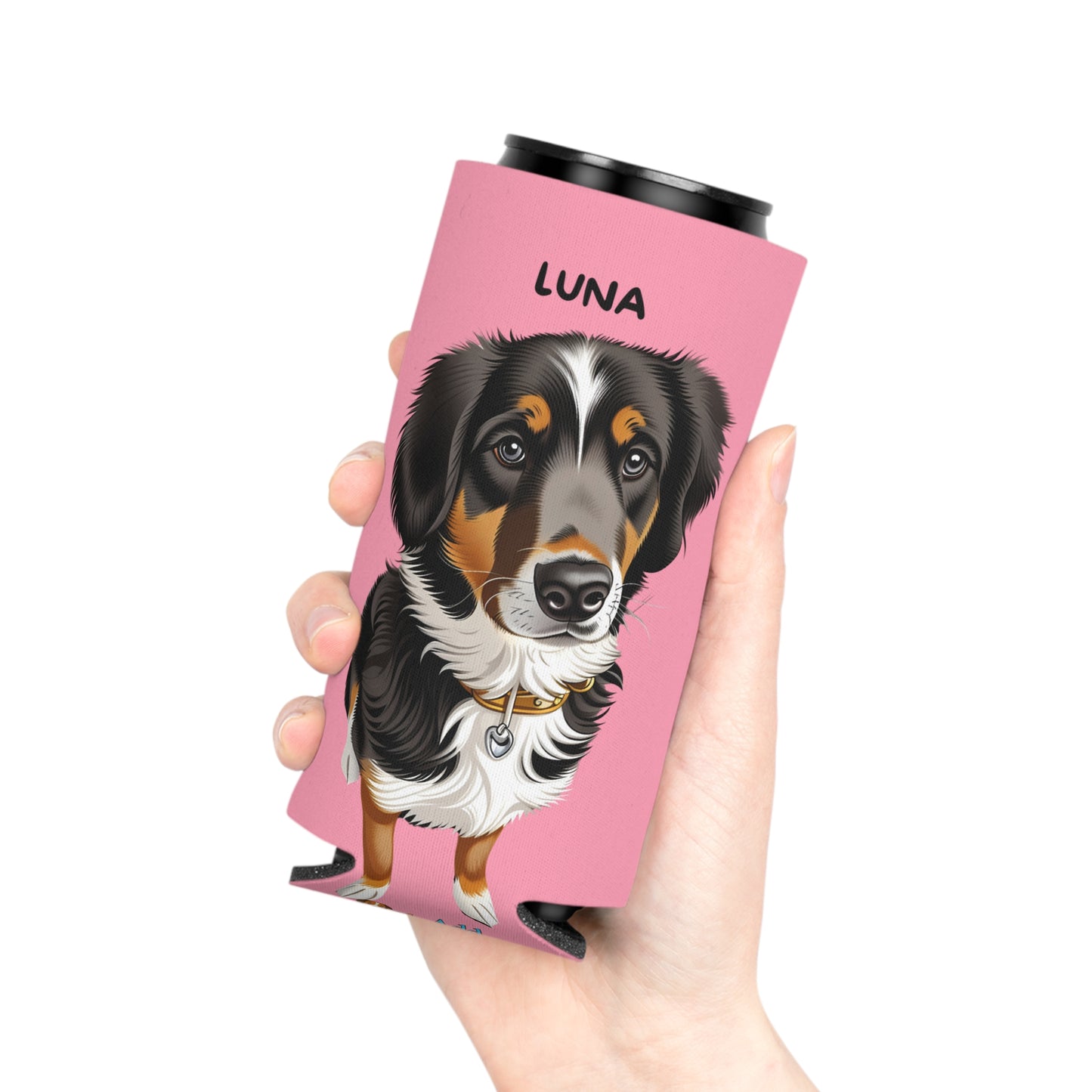 Pink Personalized Pet Can Koozie