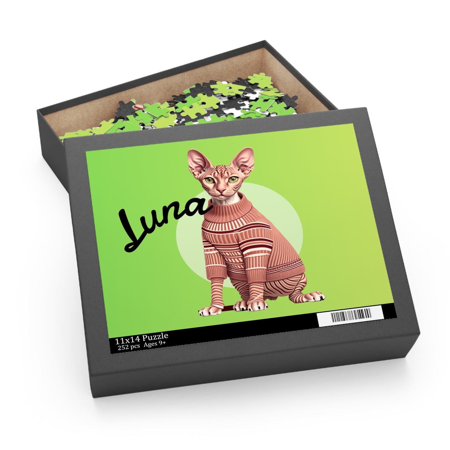 Custom Cat Puzzle Green