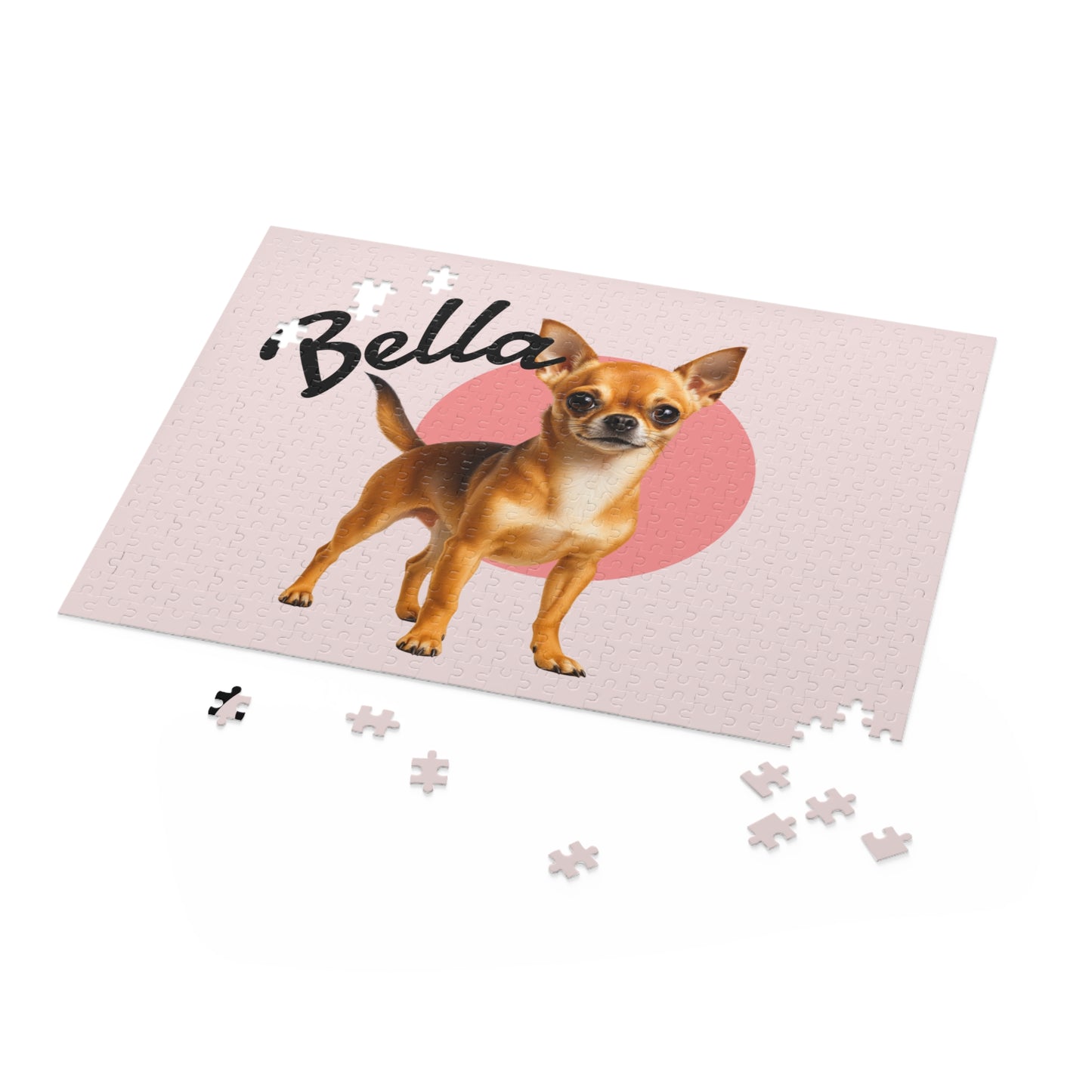 Custom Chihuahua Puzzle Pale Pink