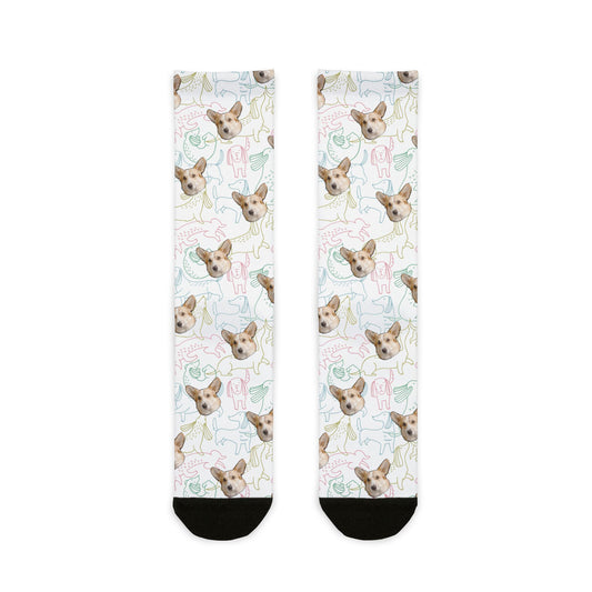 Copy of Cute Dog Pattern Crew Socks - Fun Pet Lover Gift, Cozy Everyday Wear, Unique Dog Socks, Animal Print Accessories, Gift for Dog Owners