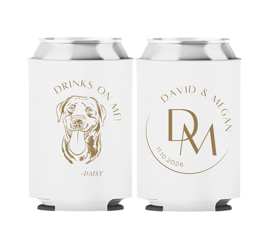 Personalized Wedding Koozies Daisy Frosté